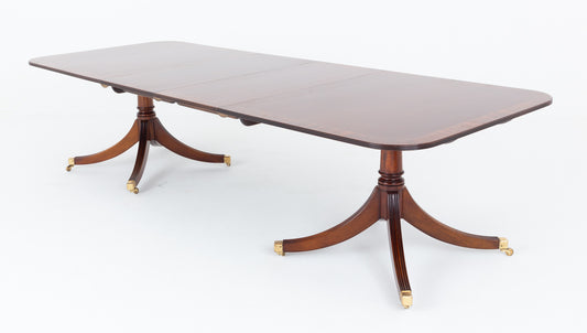 Mahogany Regency Revival 2 Pedestal Dining Table