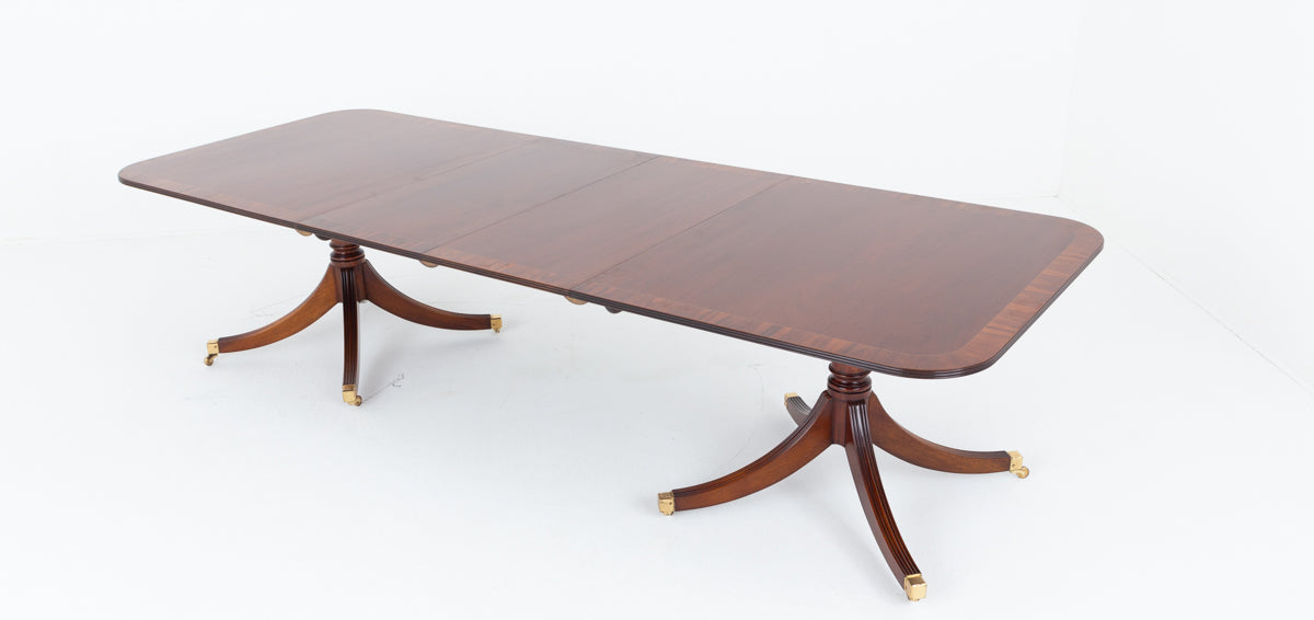 Mahogany Regency Revival 2 Pedestal Dining Table