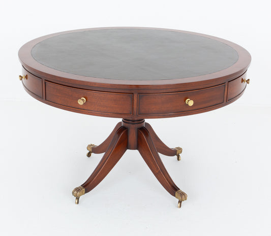 Georgian Revival Mahogany Drum Table