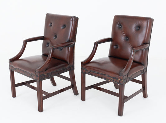 Pair of Georgian Revival Gainsborough Chairs